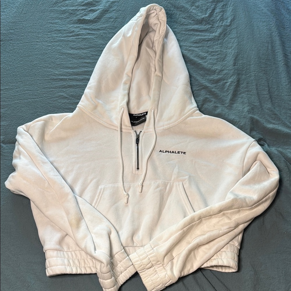 Alphalete White Hoodie Sweatshirt